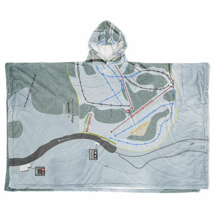 Hurricane Ridge, Washington Ski Resort Map Flannel Blanket Poncho