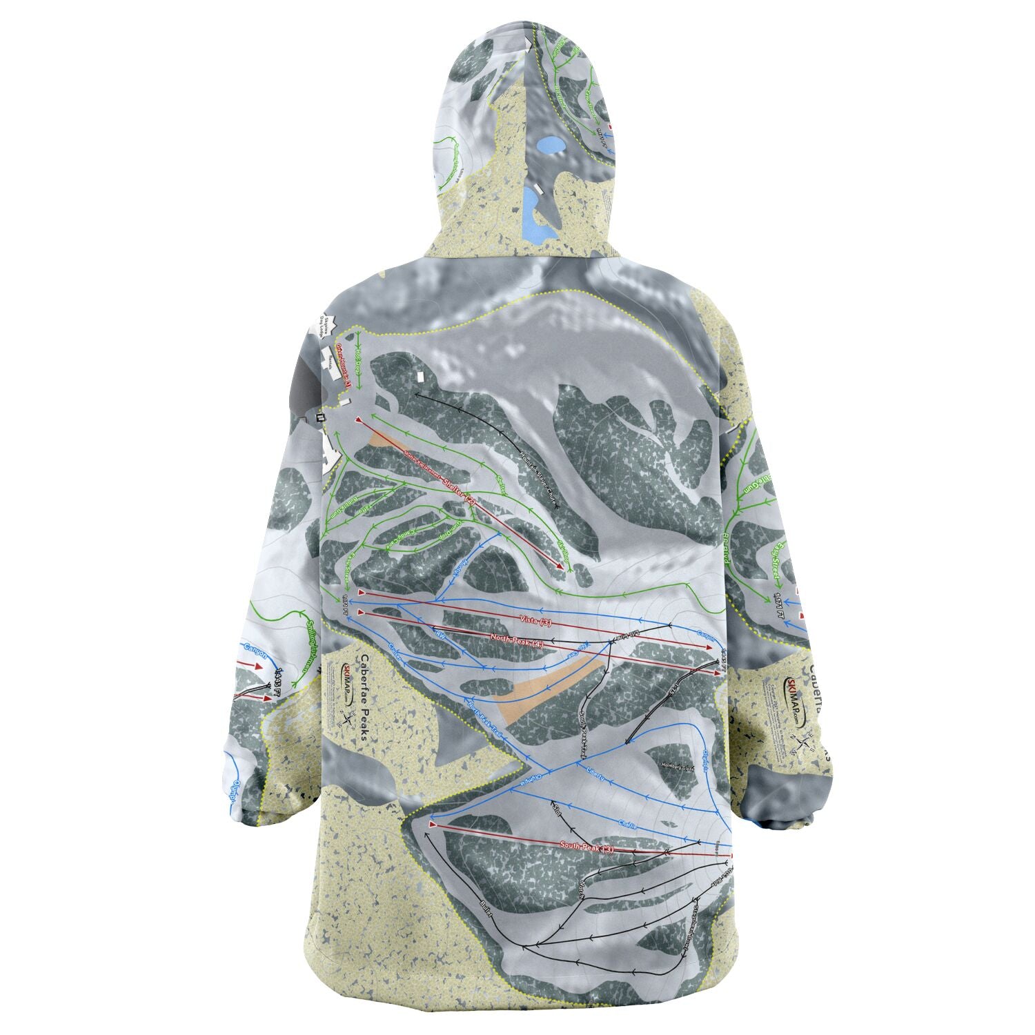 Caberfae Peaks, Michigan Ski Trail Map Snug Hoodie