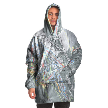 Mt. Hood Meadows, Oregon Ski Trail Map - Snug Hoodie - Powderaddicts