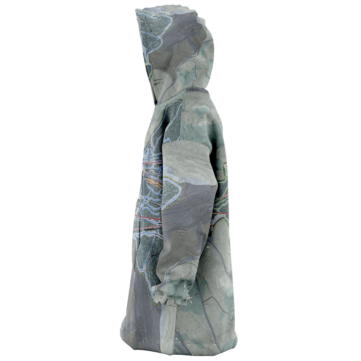 Belleayre, New York Ski Trail Map - Snug Hoodie