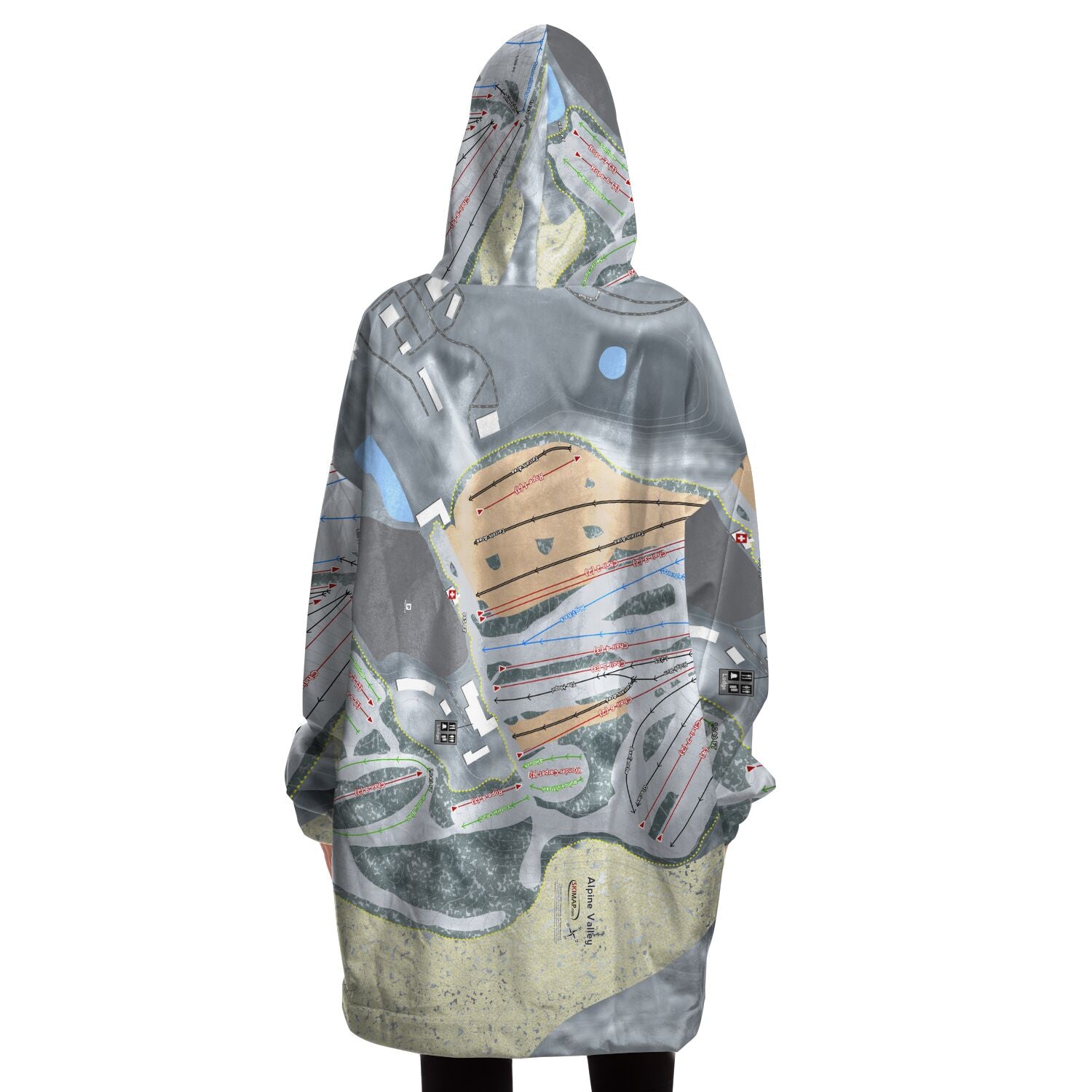 Alpine Valley, Michigan Ski Trail Map Snug Hoodie