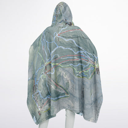 Gore Mountain, New York Ski Resort Map Flannel Blanket Poncho