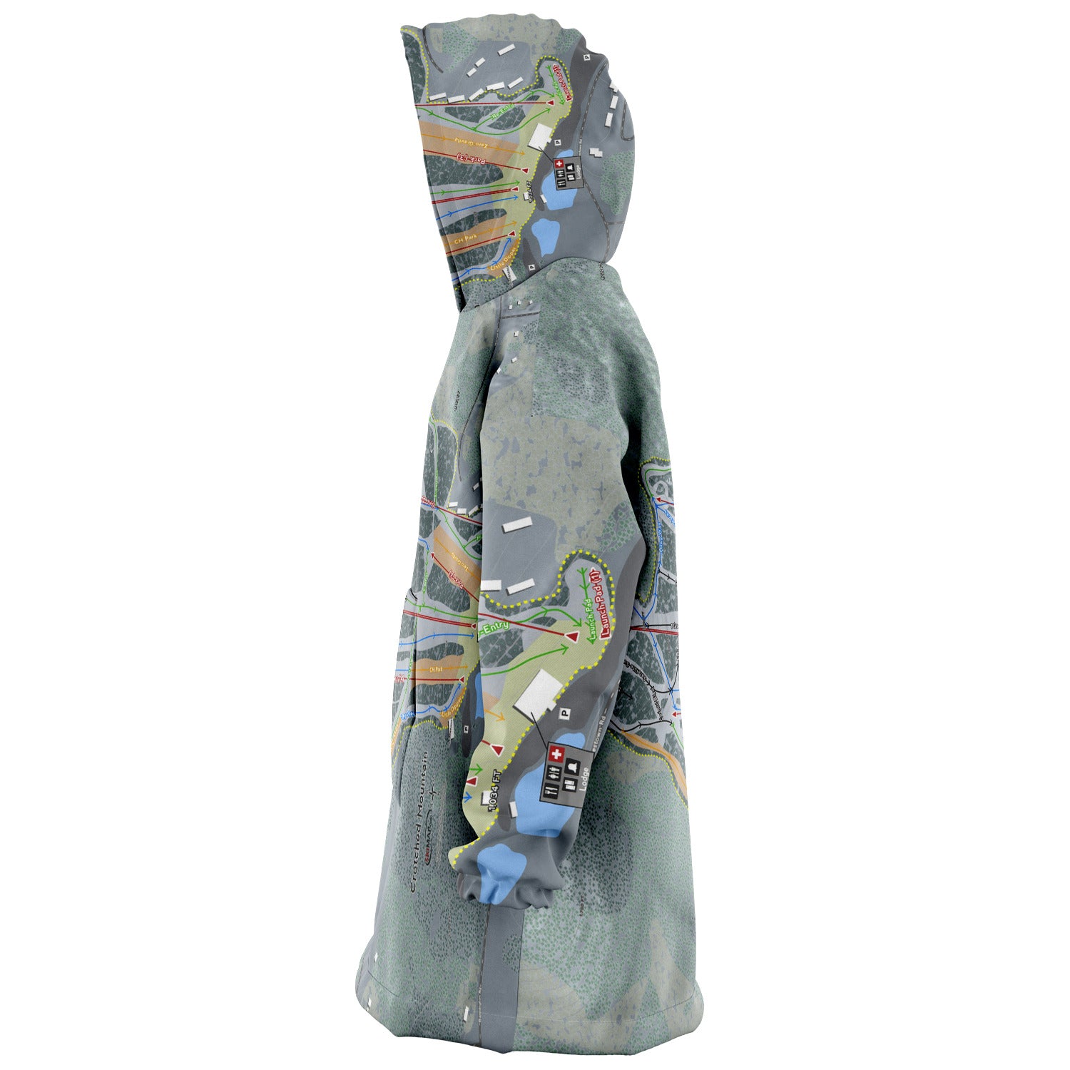 Crotched Mountain, New Hampshire Ski Trail Map - Snug Hoodie - Powderaddicts