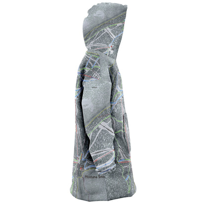 Montana Snowbowl, Montana Ski Trail Map Snug Hoodie - Powderaddicts