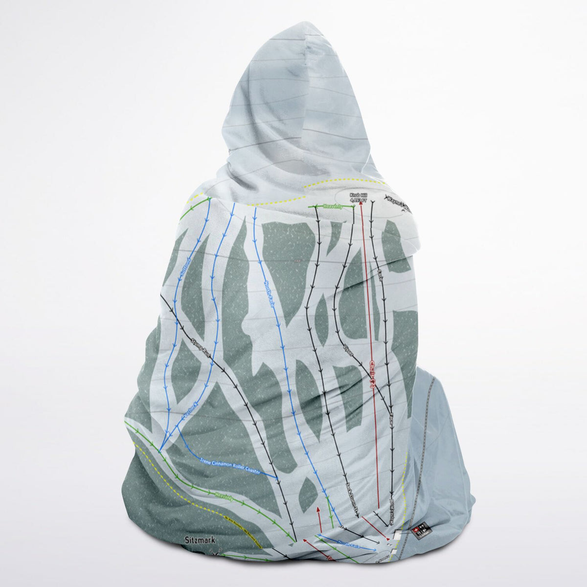 Sitz mark, Washington Ski Trail Map - Adult Hooded Blanket