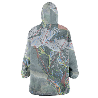 Vail, Colorado Ski Trail Map - Snug Hoodie - Powderaddicts