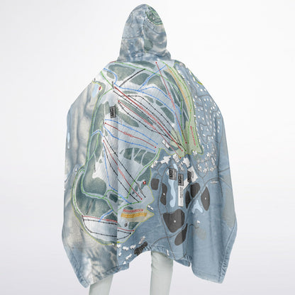 Boyne Mountain, Michigan Ski Resort Map Flannel Blanket Poncho