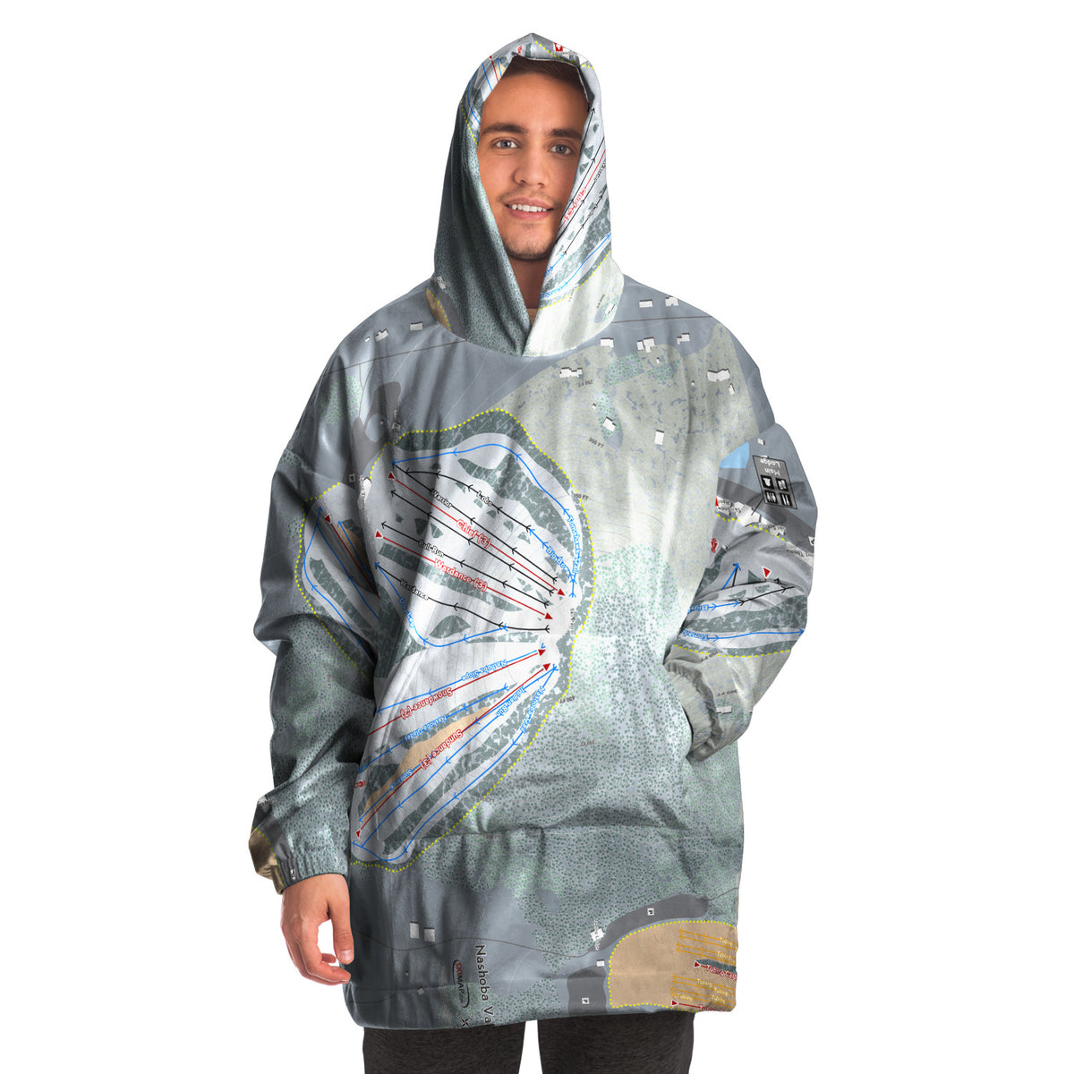 Nashoba Valley, Massachusetts Ski Trail Map Snug Hoodie