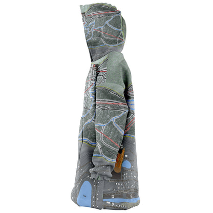 Hunter Mountain, New York Ski Trail Map - Snug Hoodie - Powderaddicts