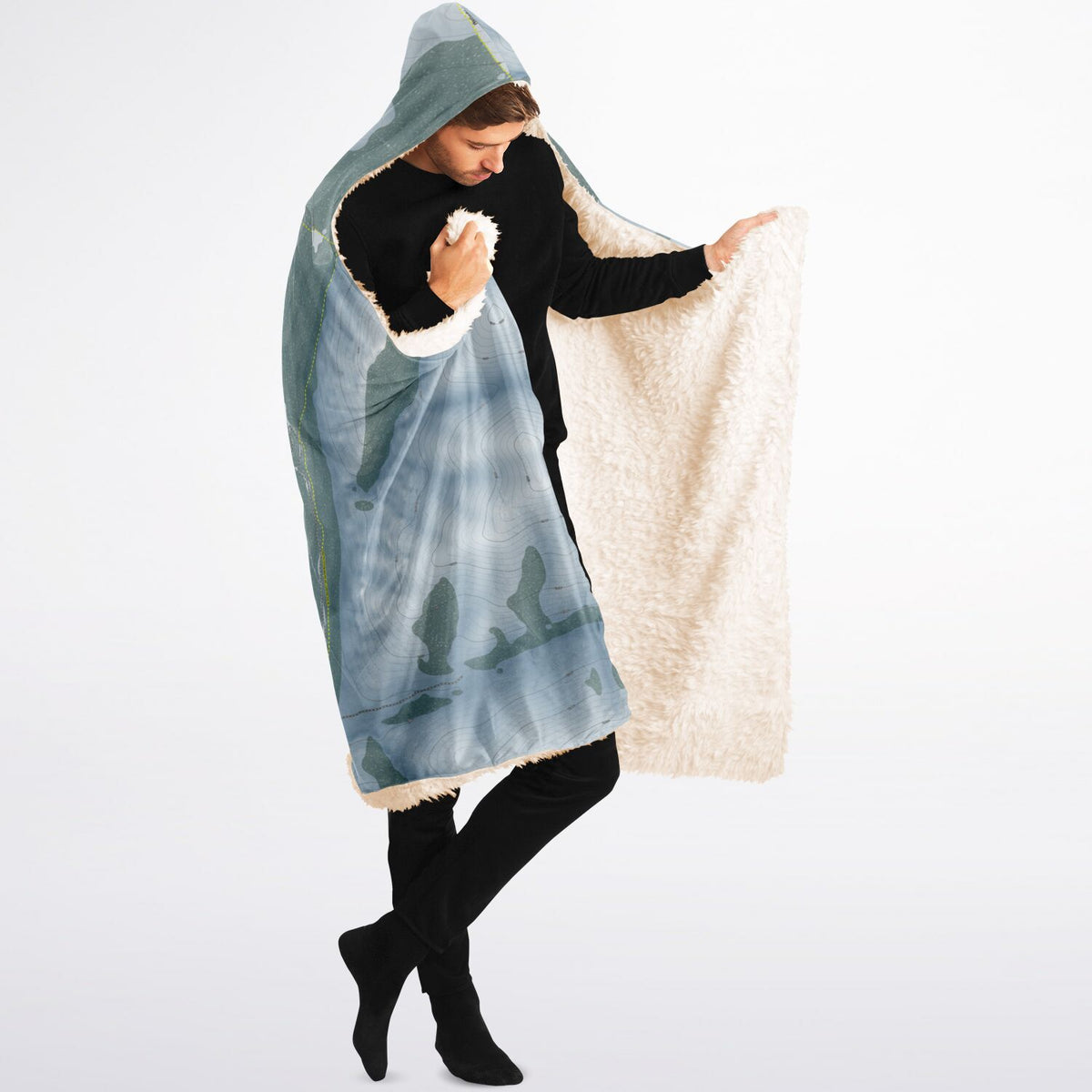 Soldier Mountain, Idaho Ski Trail Map - Adult Hooded Blanket