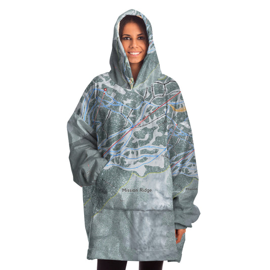 Mission Ridge, Washington Ski Trail Map - Snug Hoodie - Powderaddicts
