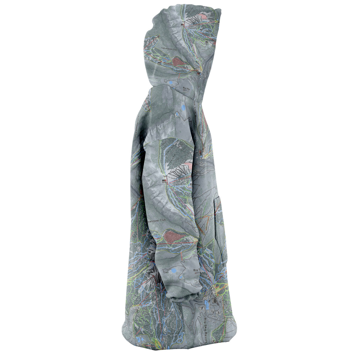 Big Sky Combo, Montana Ski Trail Map Snug Hoodie