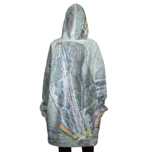 Bigrock Mountain, Maine Ski Trail Map - Snug Hoodie - Powderaddicts