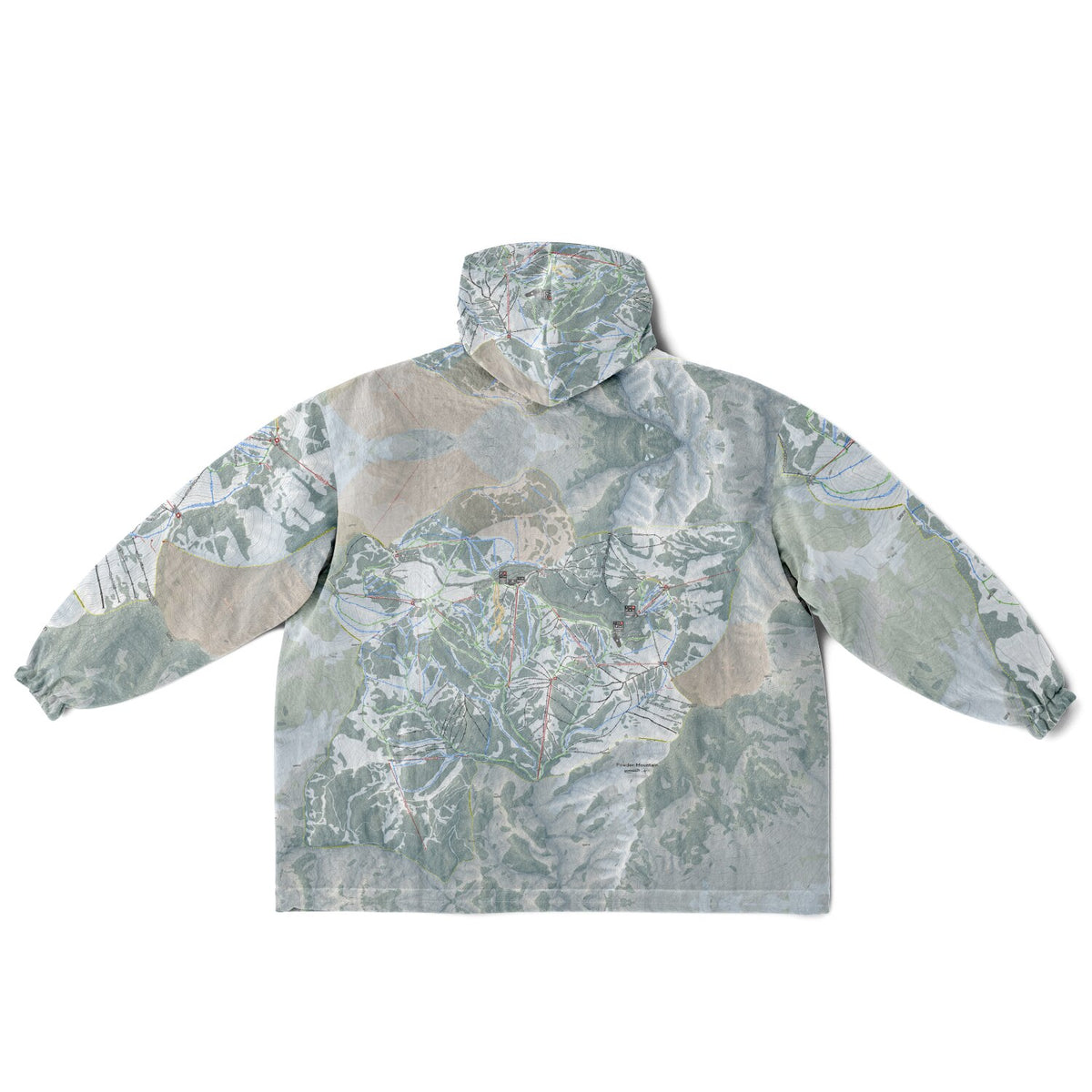 Powder Mountain, Utah Ski Resort Map Reversible Snug Hoodie