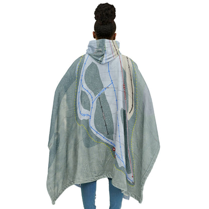 Storrs Hill, New Hampshire Ski Resort Map Flannel Blanket Poncho