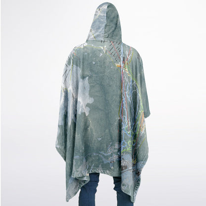 Keystone, Colorado Ski Resort Map Flannel Blanket Poncho