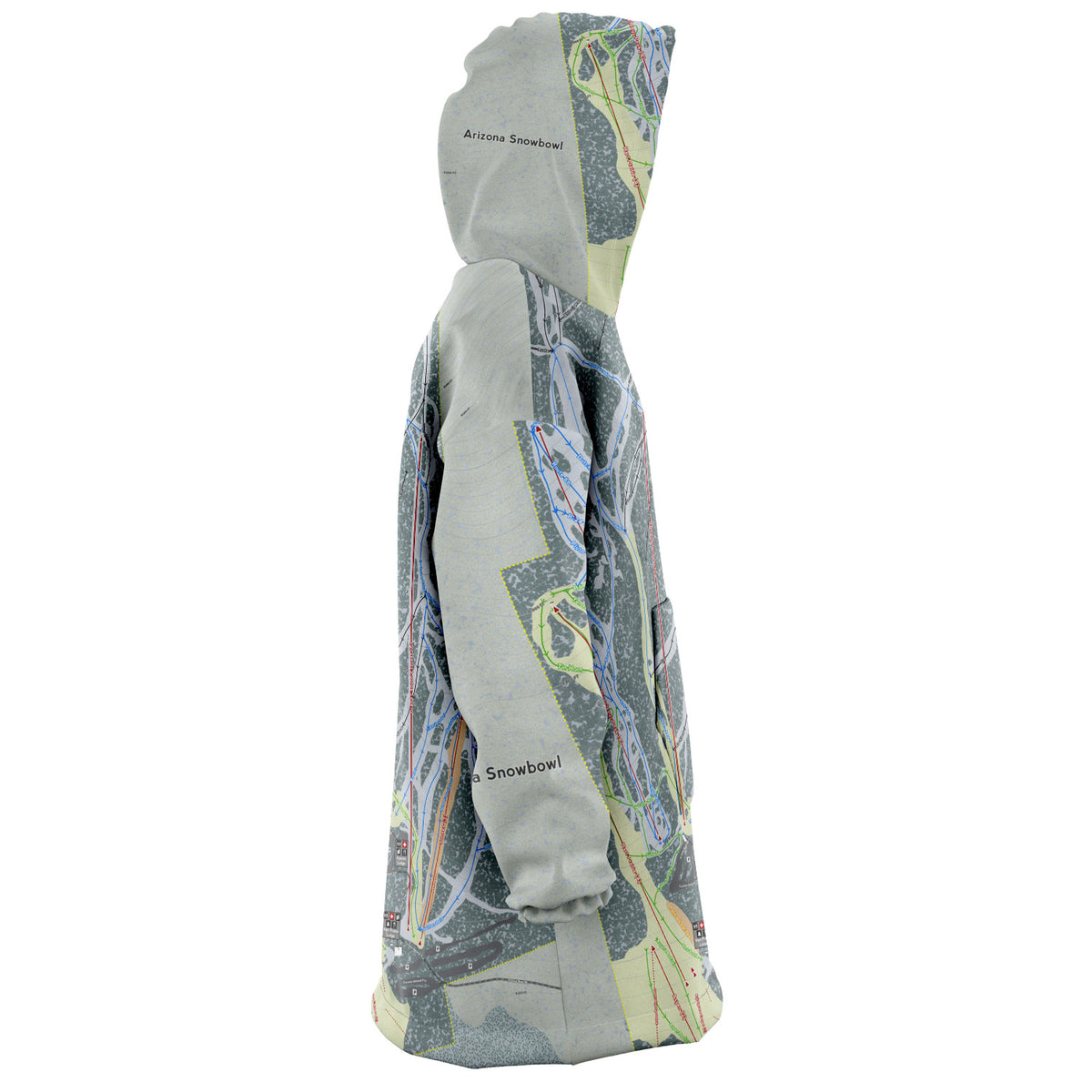 Arizona Snowbowl, Arizona Ski Trail Map Snug Hoodie
