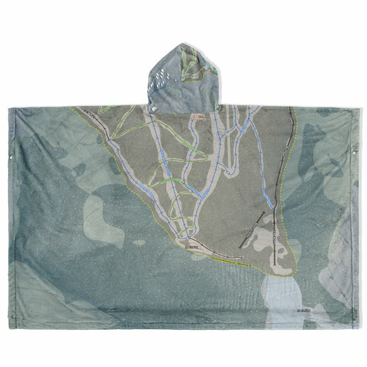 Cuchara Mountain, Colorado Ski Resort Map Flannel Blanket Poncho