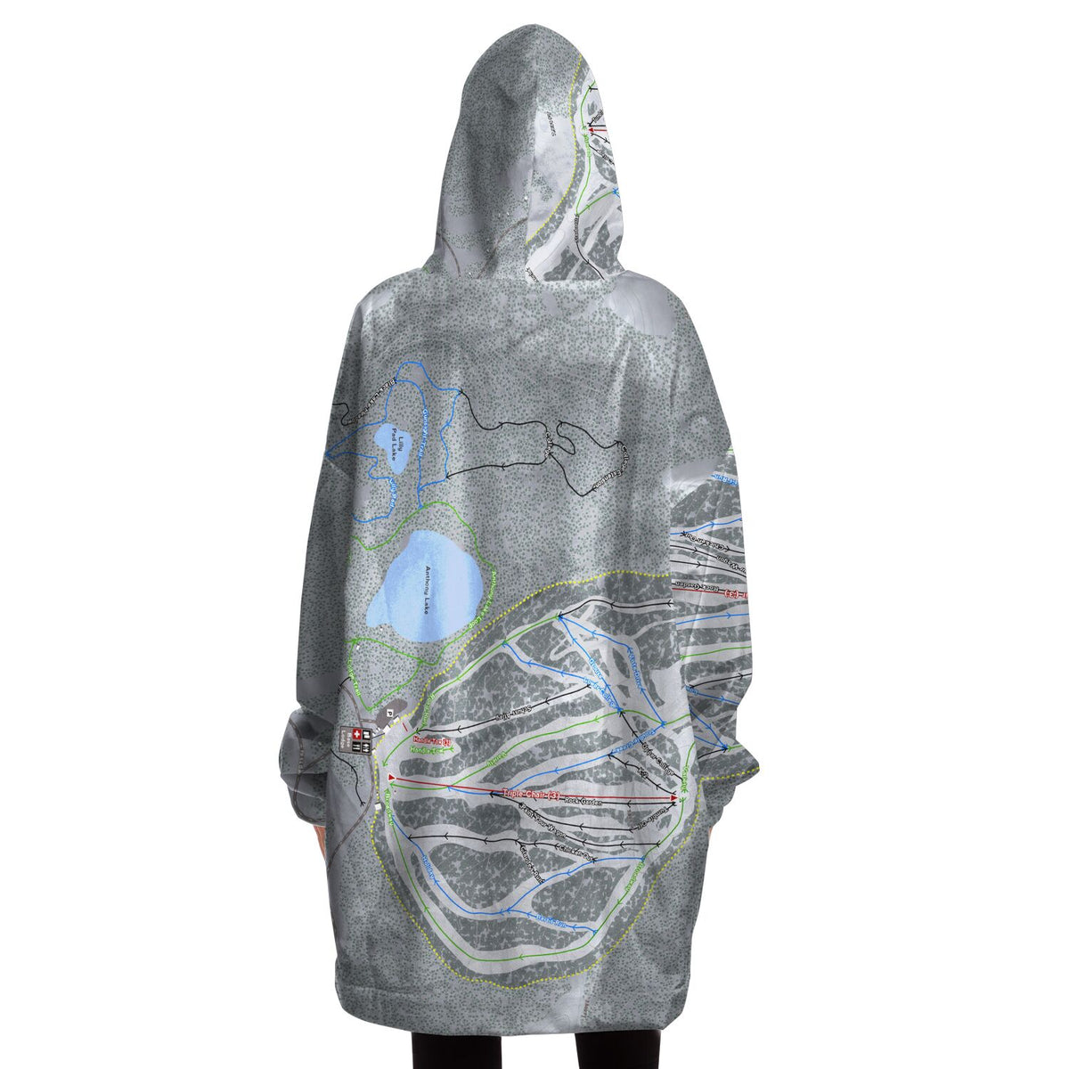 Anthony Lakes, Oregon Ski Trail Map - Snug Hoodie