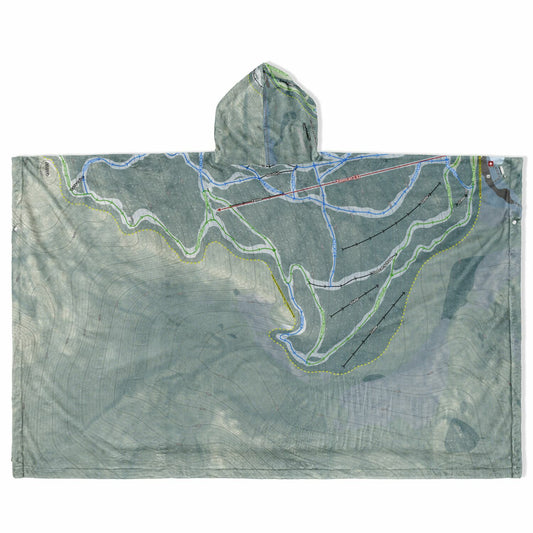 Wildcat Mountain, New Hampshire Ski Resort Map Flannel Blanket Poncho