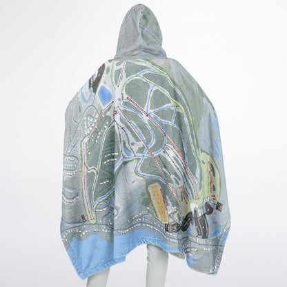 Wisp, Maryland Ski Resort Map Flannel Blanket Poncho