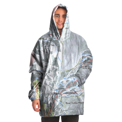 Bear Valley Mountain, California Ski Trail Map - Snug Hoodie