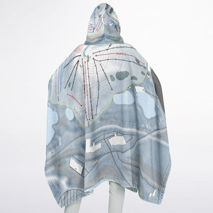 Mt Brighton, Michigan Ski Resort Map Flannel Blanket Poncho