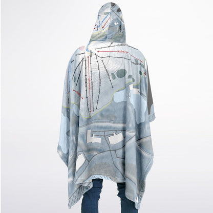Mt Brighton, Michigan Ski Resort Map Flannel Blanket Poncho
