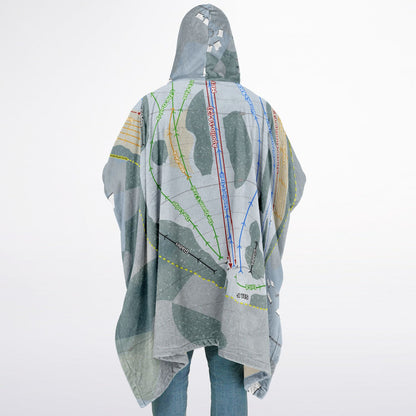 McIntyre, New Hampshire Ski Resort Map Flannel Blanket Poncho