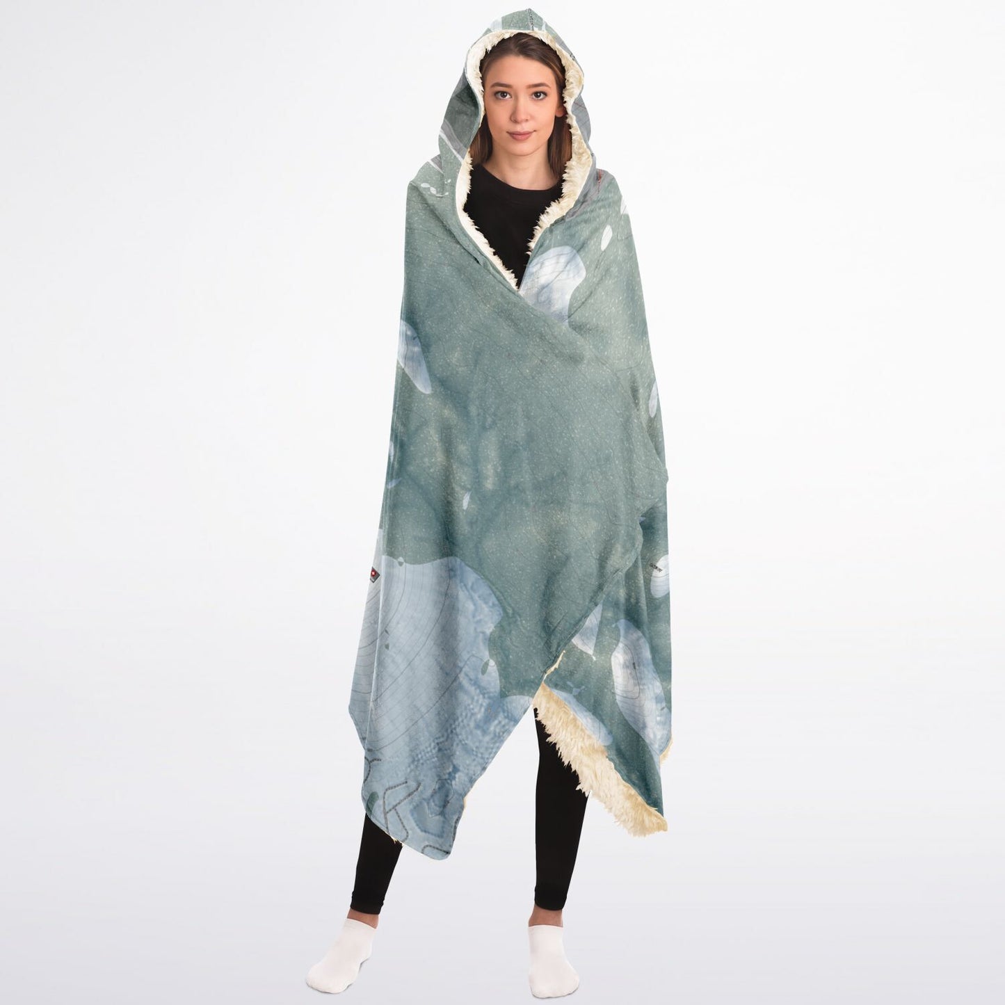 Diamond Peak, Nevada Ski Trail Map - Adult Hooded Blanket