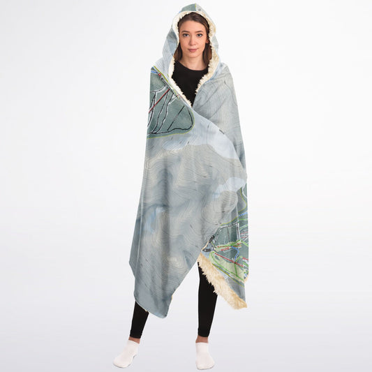 Red Lodge, Montana Ski Trail Map - Adult Hooded Blanket - Powderaddicts