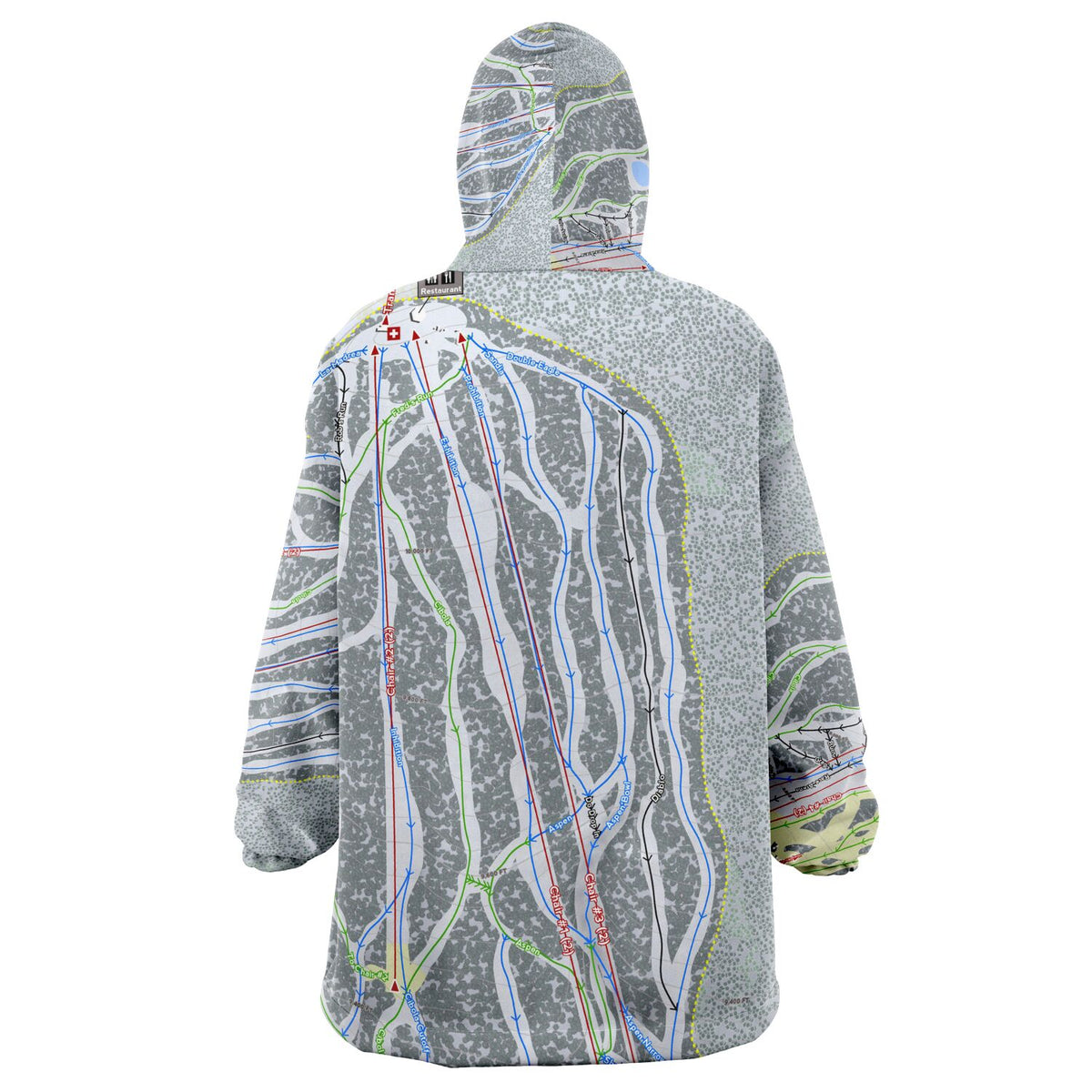 Sandia Peak, New Mexico Ski Trail Map - Snug Hoodie