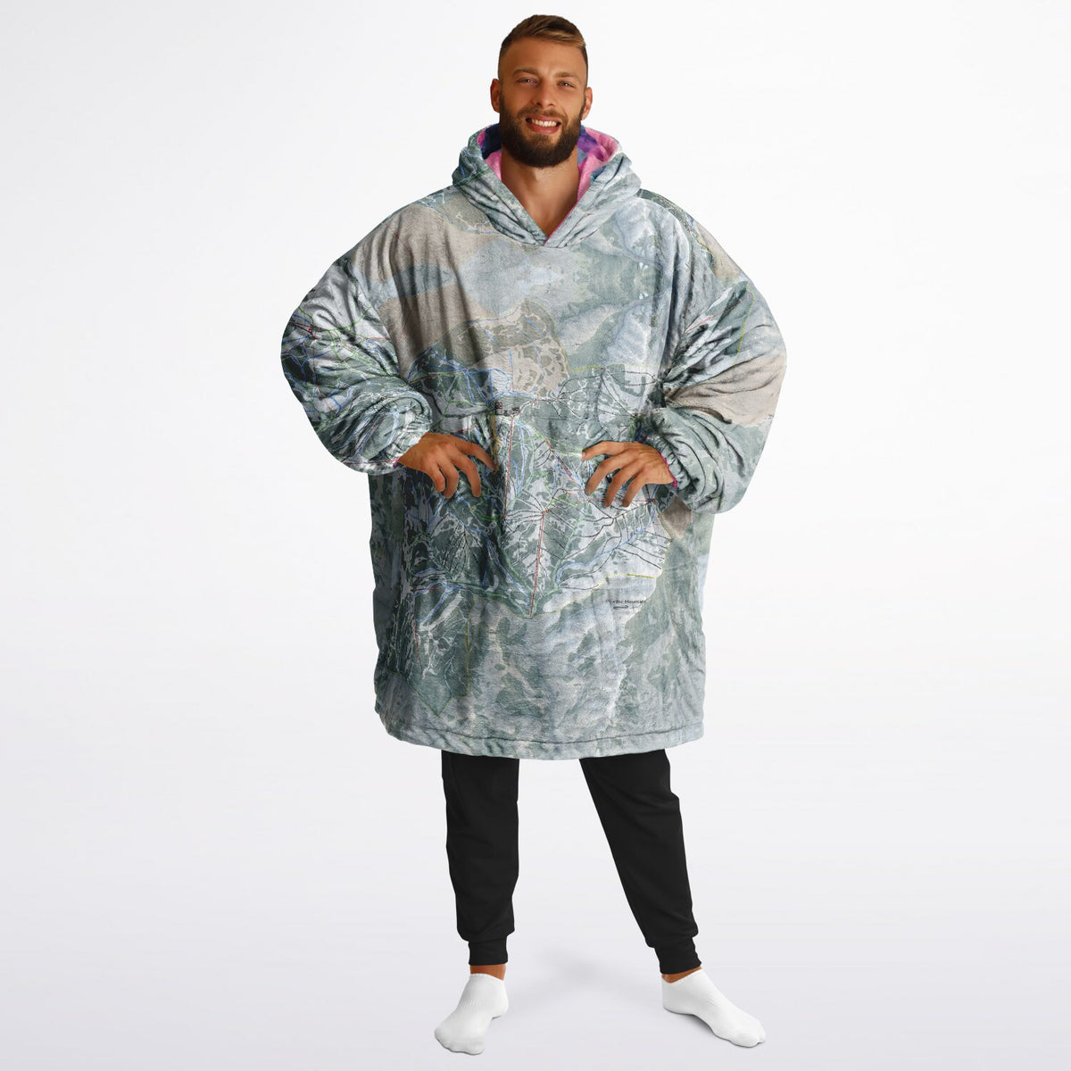 Powder Mountain, Utah Ski Resort Map Reversible Snug Hoodie