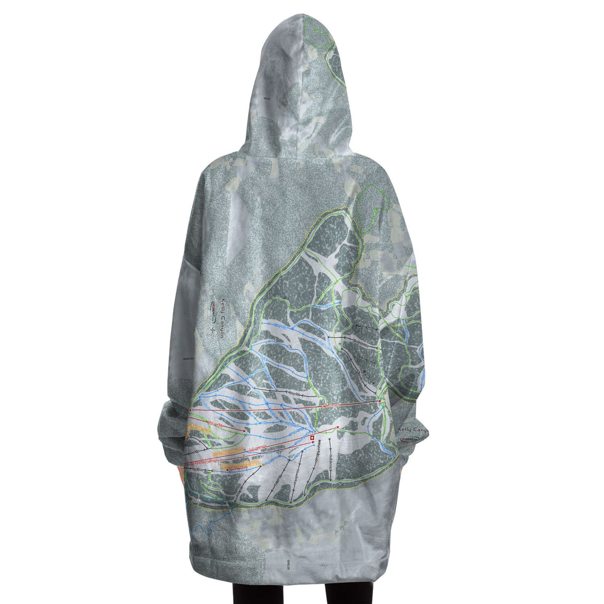 Kelly Canyon, Idaho Ski Trail Map Snug Hoodie