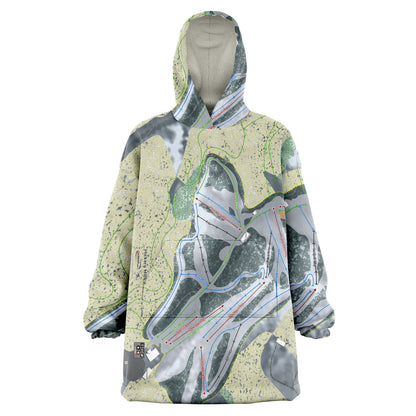 Hickory Hills, Michigan Ski Trail Map Snug Hoodie - Powderaddicts