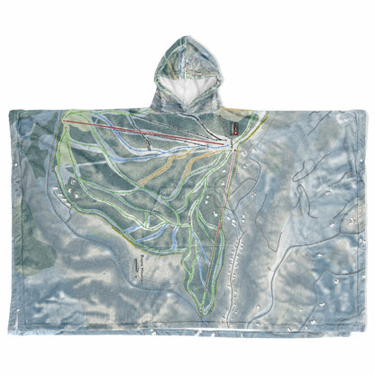 Boyne Mountain, Michigan Ski Resort Map Flannel Blanket Poncho