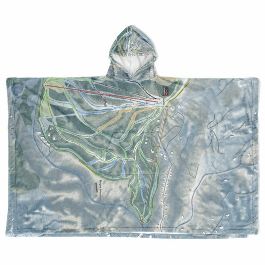 Boyne Mountain, Michigan Ski Resort Map Flannel Blanket Poncho