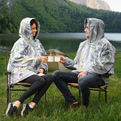 Tahoe Donner, California Ski Trail Map - Snug Hoodie - Powderaddicts