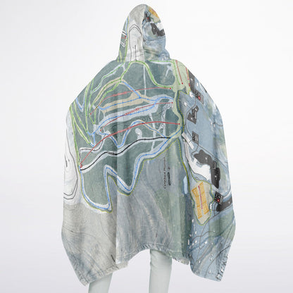 Camelback Mountain, Pennsylvania Ski Resort Map Flannel Blanket Poncho