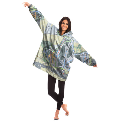 Mt La Crosse, Wisconsin Ski Trail Map - Snug Hoodie
