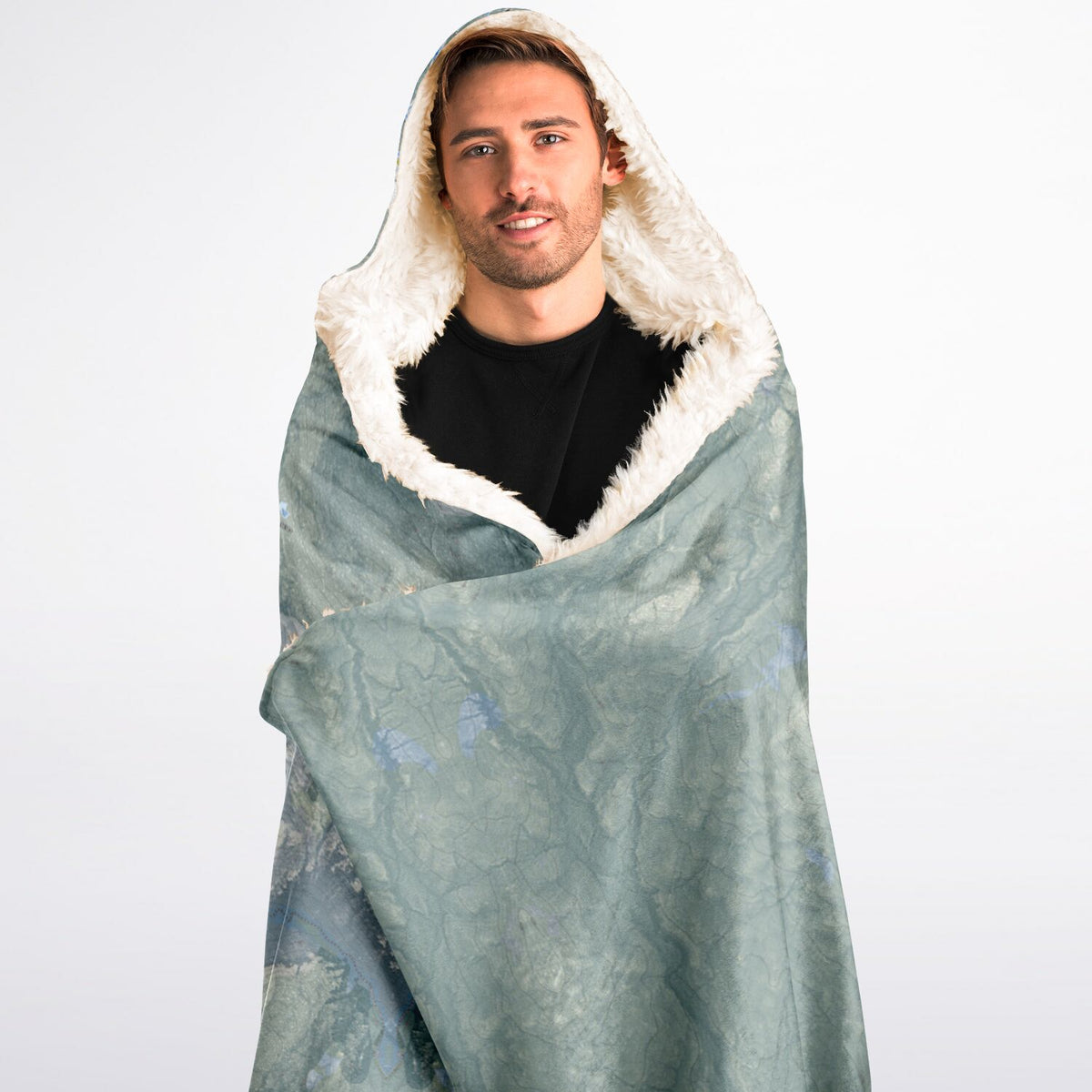 Stowe, Vermont Ski Trail Map - Adult Hooded Blanket