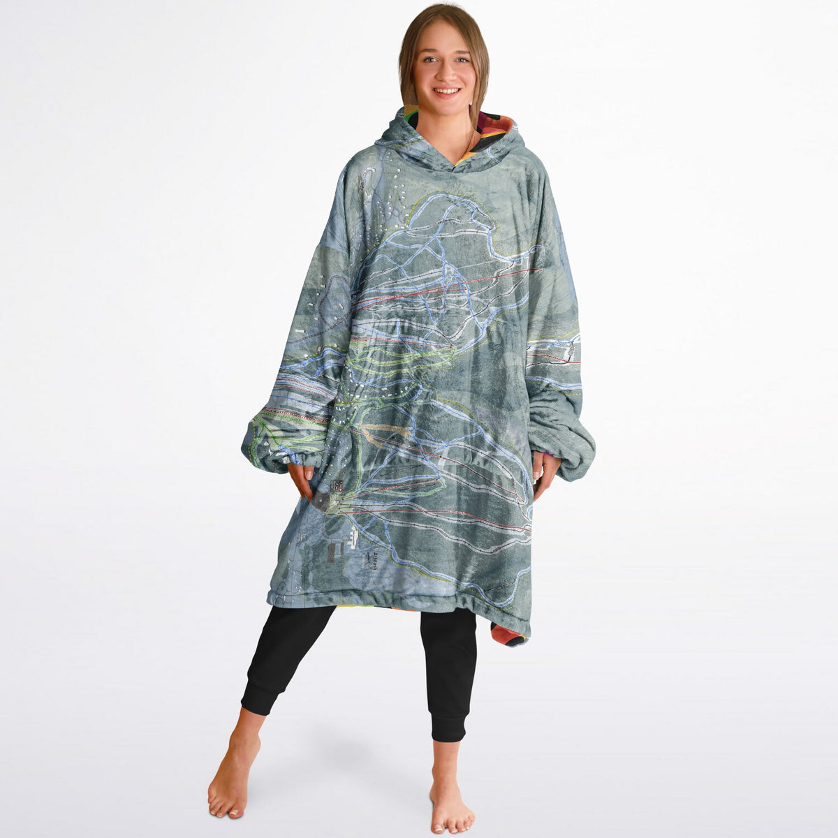 Ski Resort Map Reversible Snug Hoodie.