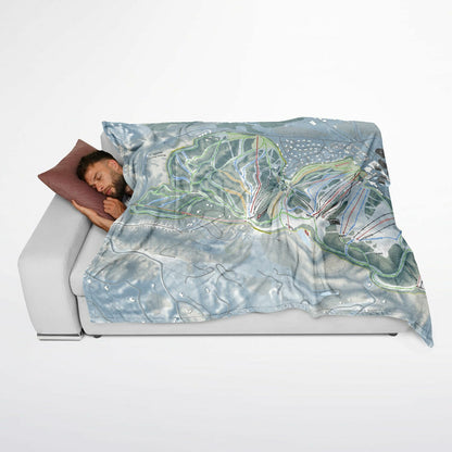 Boyne Mountain, Michigan Ski Resort Map Flannel Blanket Poncho