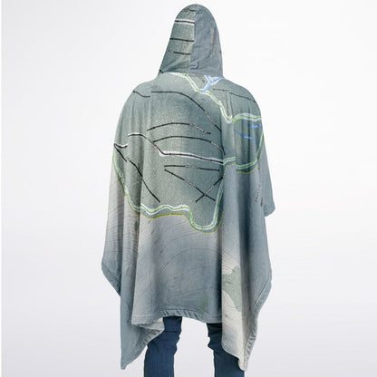 Massif Du Sud, Quebec Ski Resort Map Flannel Blanket Poncho