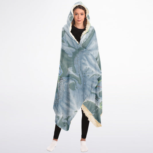 Sun Valley, Idaho Ski Trail Map - Adult Hooded Blanket