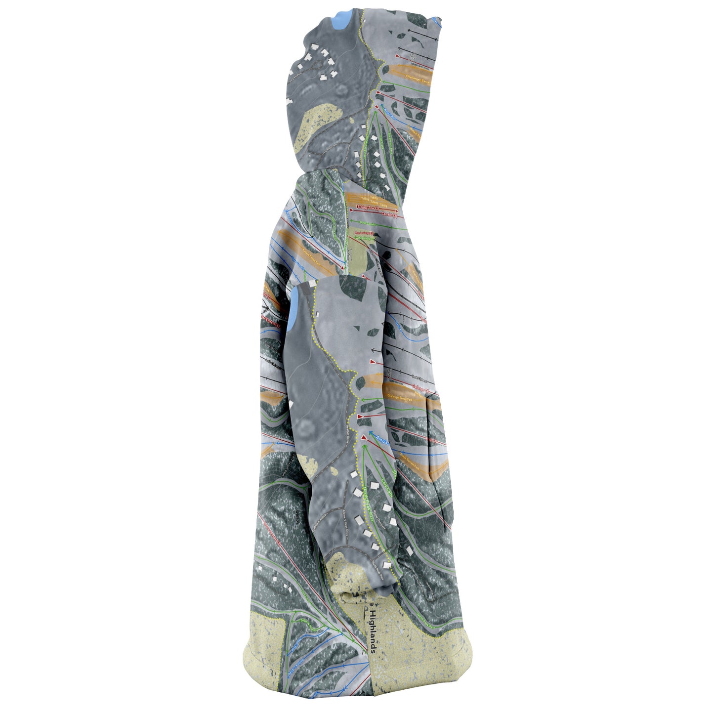Boyne Highlands, Michigan Ski Trail Map Snug Hoodie