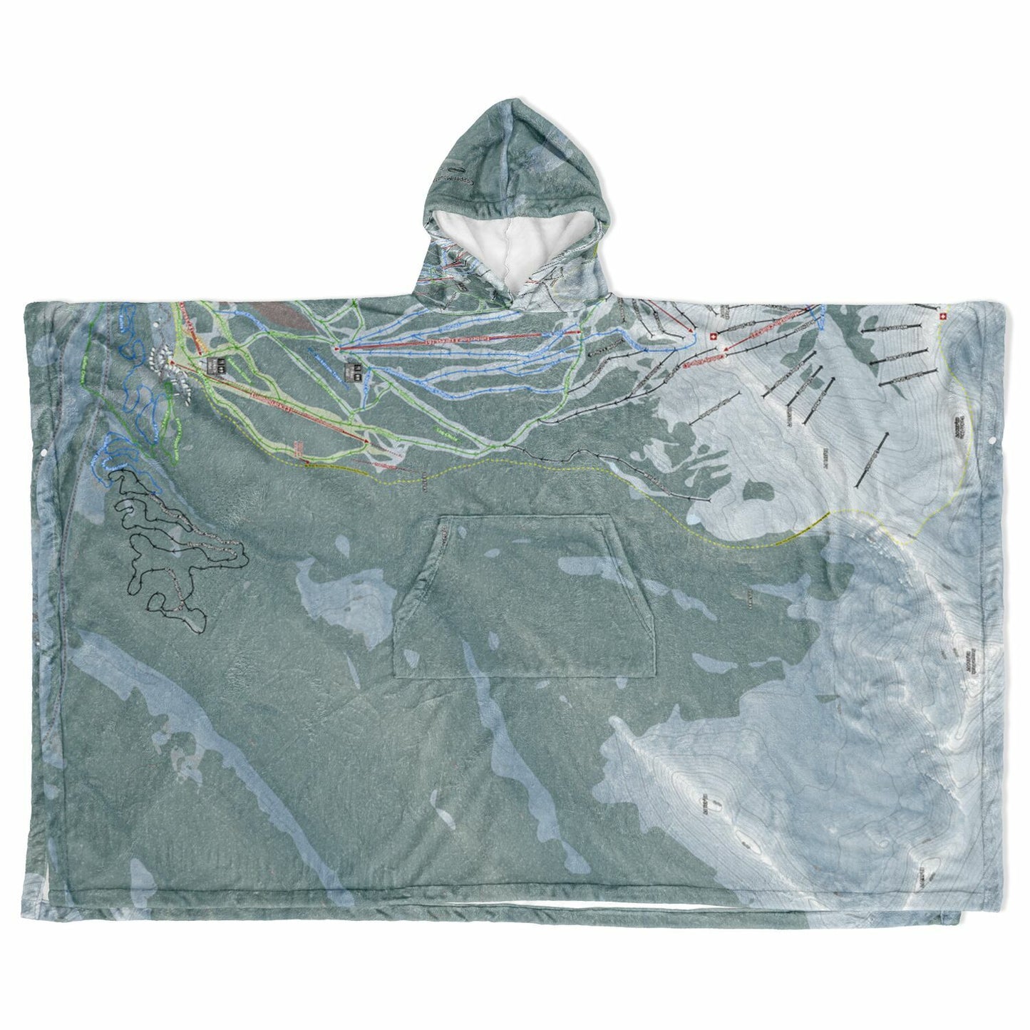 Copper Mountain, Colorado Ski Resort Map Flannel Blanket Poncho