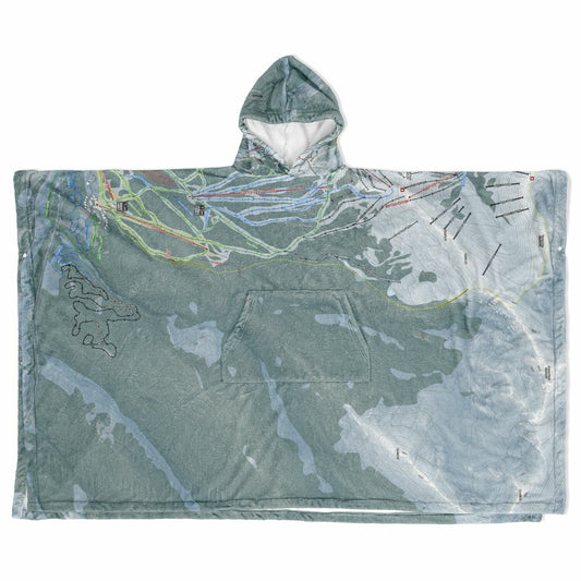 Copper Mountain, Colorado Ski Resort Map Flannel Blanket Poncho