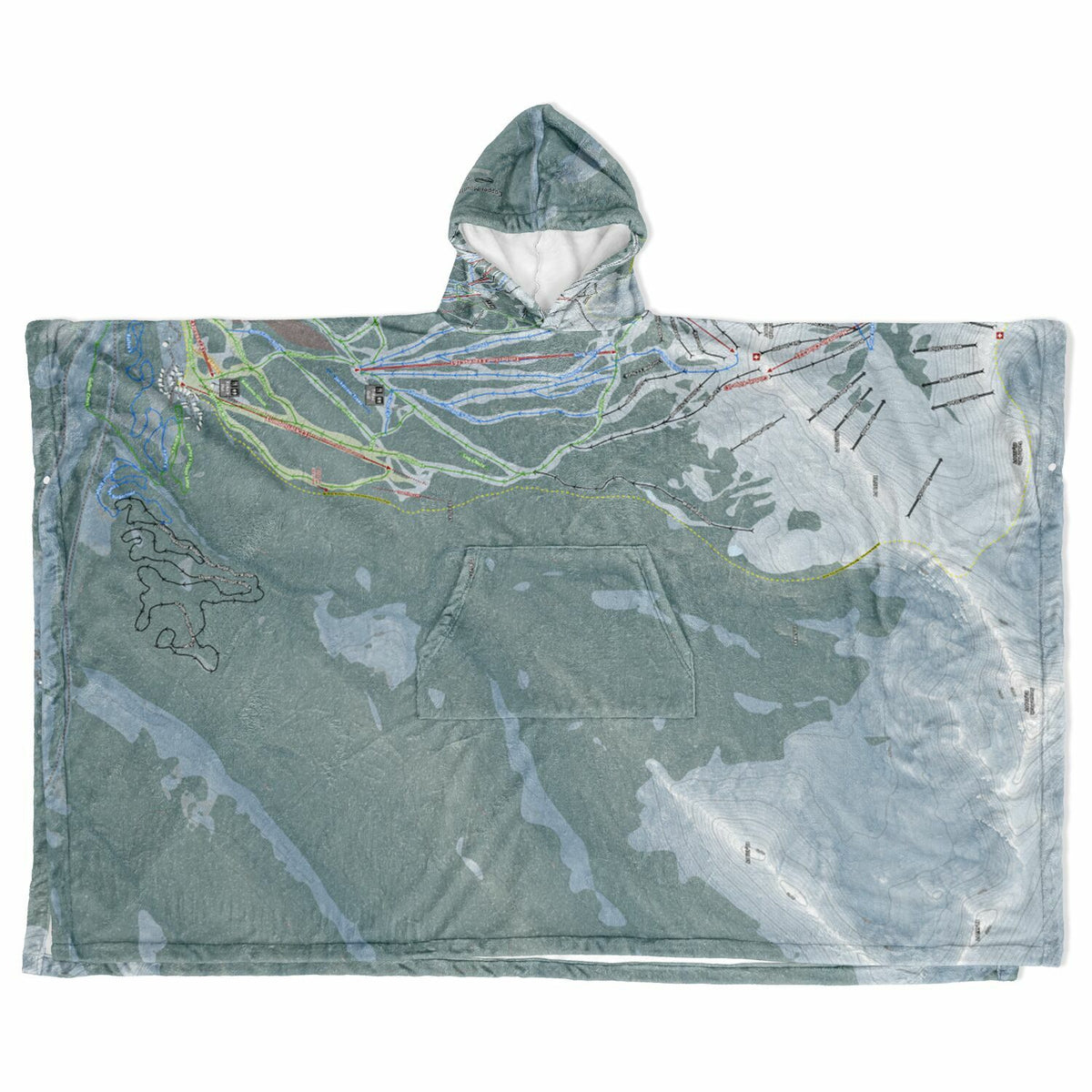 Copper Mountain, Colorado Ski Resort Map Flannel Blanket Poncho