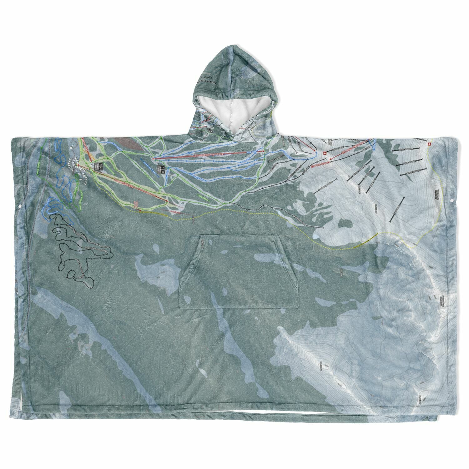 Copper Mountain, Colorado Ski Resort Map Flannel Blanket Poncho